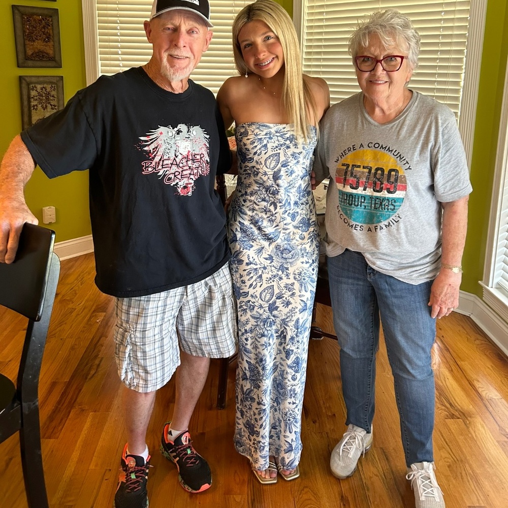 Blue/white maxi dress